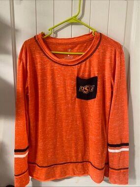 Colosseum Orange OSU Long-Sleeve Tee with Contrast Pocket